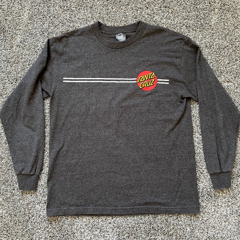 Santa Cruz Classic T-shirt; Size Youth XL; Long sleeves, Gray